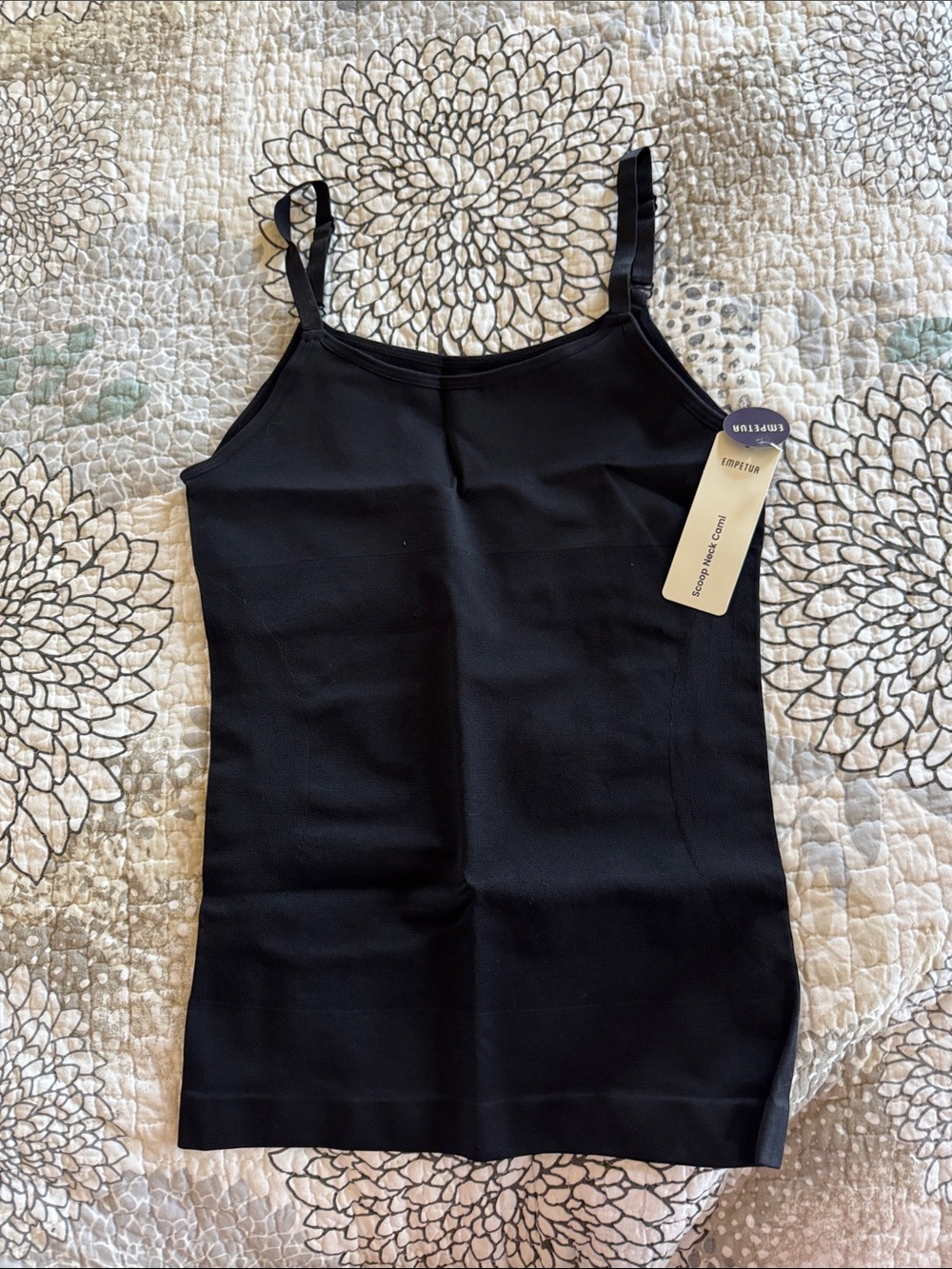 Shapermint Black Seamless Camisole with Adjustable Straps